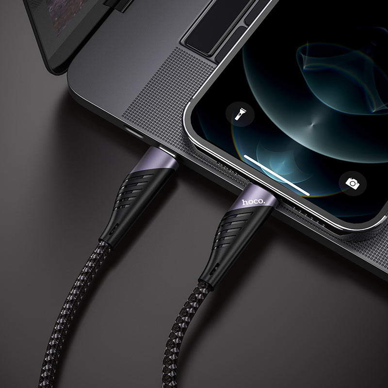 Câble de données à chargement rapide USB-A / USB-C vers Lightning en nylon tressé (1 m) Câble de données à chargement rapide USB-A / USB-C vers Lightning en nylon tressé (1 m)